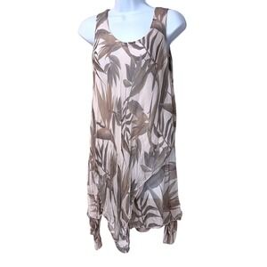 Long Silk Asymmetric Top Size Large Fairy Lagenlook Boho Peasant Sleeveless